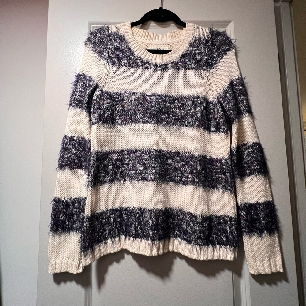 Anthropologie confetti eyelash stripe sweater